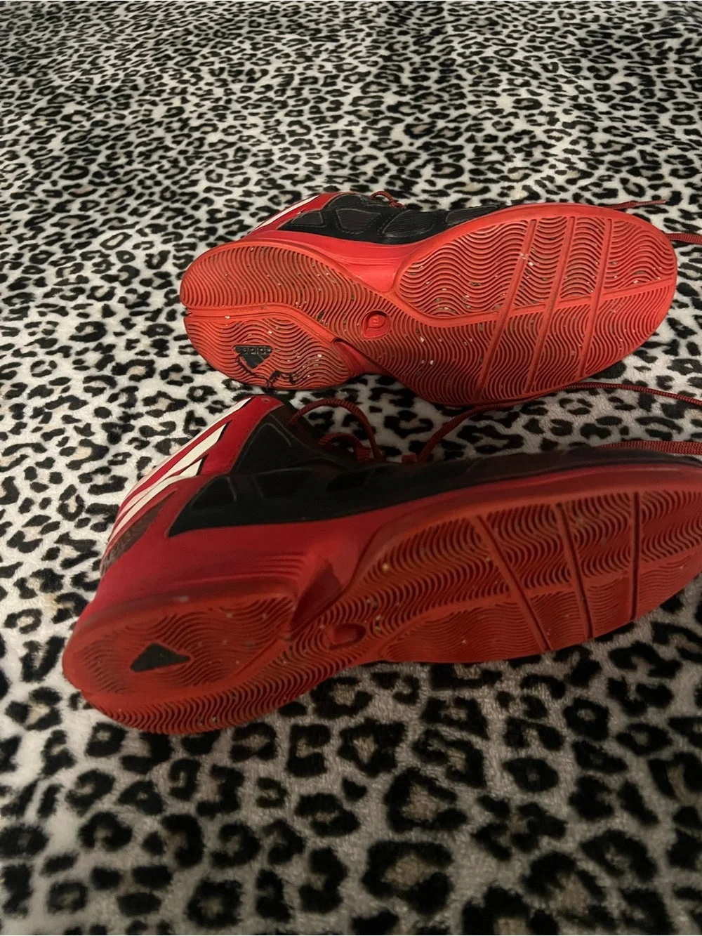 adidas Black and Red High-Top Athletic Sneakers
